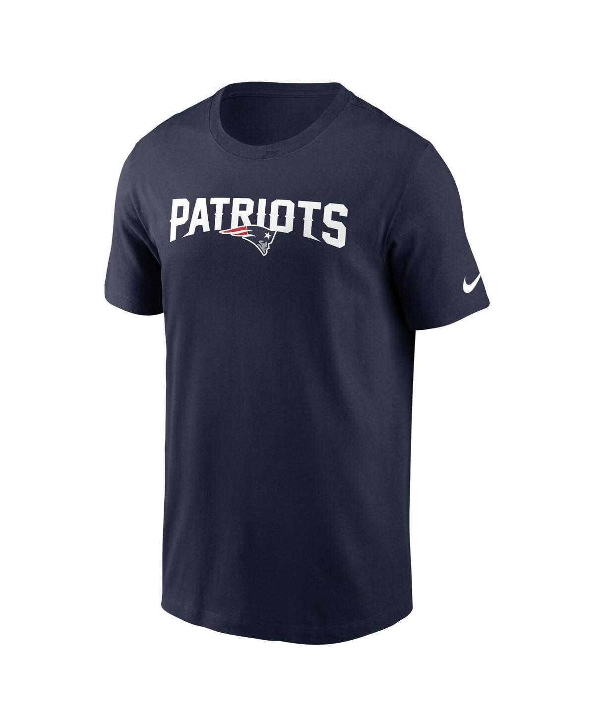 Nike Navy New England Patriots Primetime Wordmark Essential T-shirt In Blue