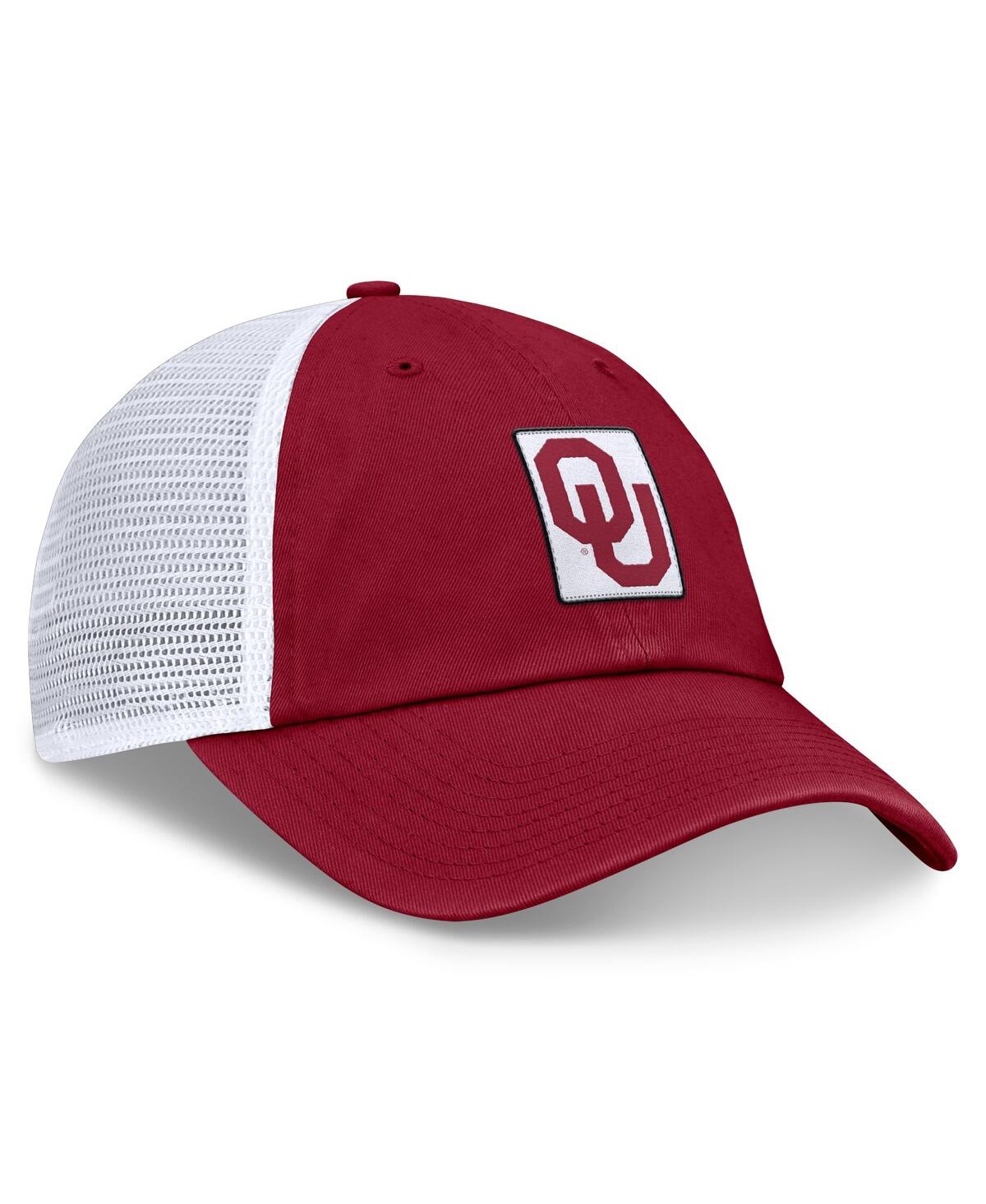 JORDAN MEN'S CRIMSON/WHITE OKLAHOMA SOONERS PRIMETIME CLUB TRUCKER ADJUSTABLE HAT 