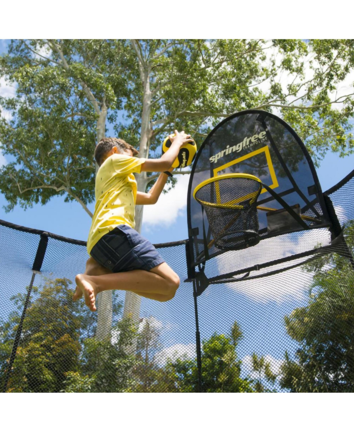 Springfree Trampoline Outdoor Jumping Basketball Game FlexrHoop Accessory, Black