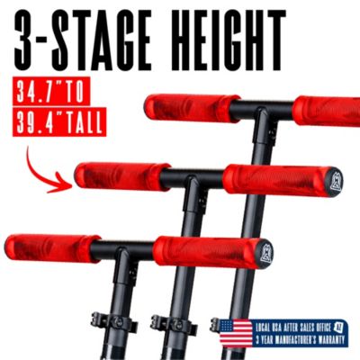 Folding Kick Scooter for Adults and Teens – Lightweight Durable Frame – Adjustable Handlebar – Big 200mm Wheels – 220lbs Capacity – Scoot 200 - Red