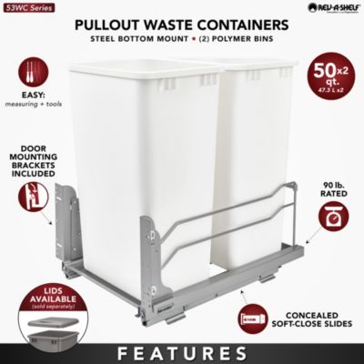 Double Pullout Trash 50 qt. with Soft-close, 53WC-2150SCDM-217