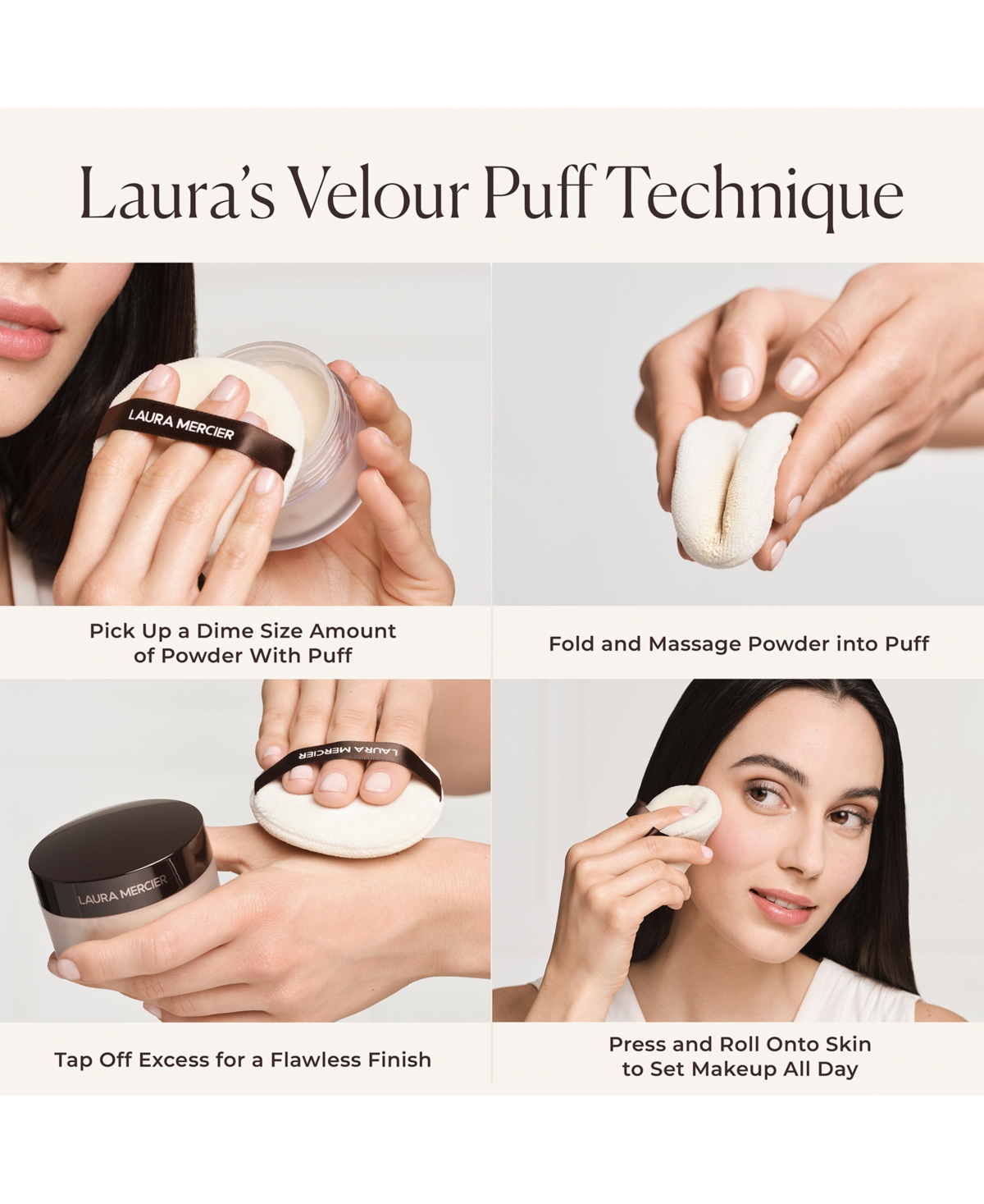 Laura Mercier Divinely Flawless Translucent Loose Setting Powder & Puff Set- Talc Free Ultra Blur In Tone Up