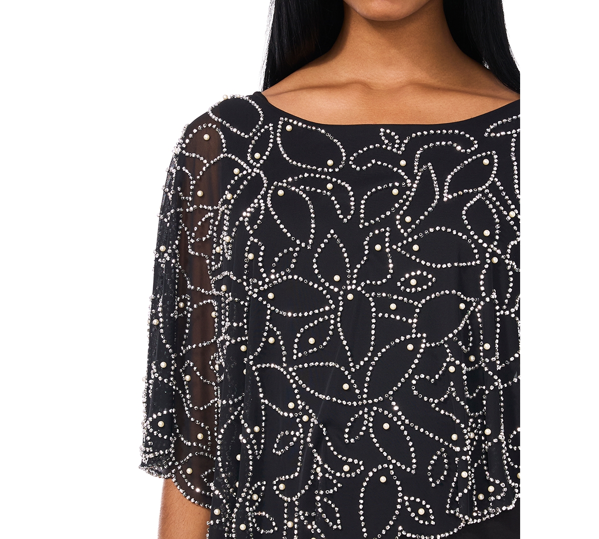 MSK WOMEN'S EMBELLISHED OVERLAY WIDE-LEG JUMPSUIT 