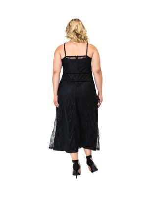 Plus Size Lace Maxi Slip Dress