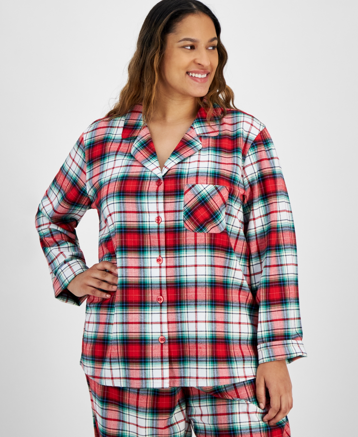 Holiday Lane Plus SizeNotch Collar Matching Family Pajamas Set, Created for Macy's - Winterton Plaid