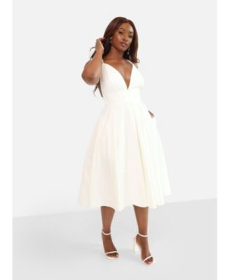 Rebdolls Plus Size Iris Criss Cross Back Midi Skater Dress - Macy's