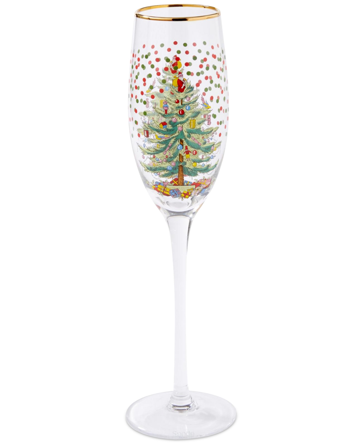 SPODE CHRISTMAS TREE POLKA DOT CHAMPAGNE FLUTES, SET OF 4 