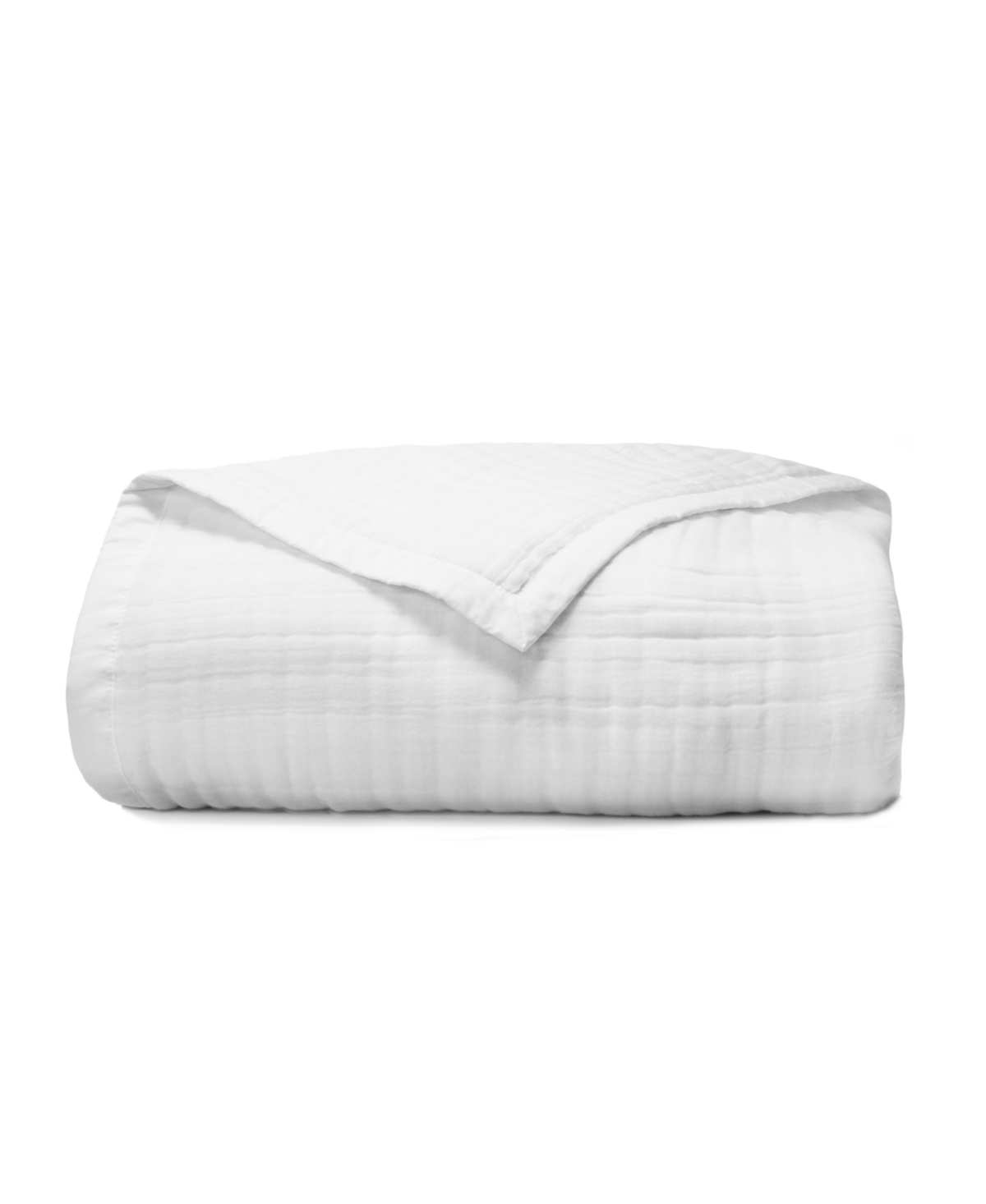 Melange Cotton Gauze Blanket, Full/queen In White