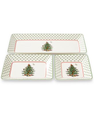 Christmas Tree Polka Dot 3 Piece Nesting Tray