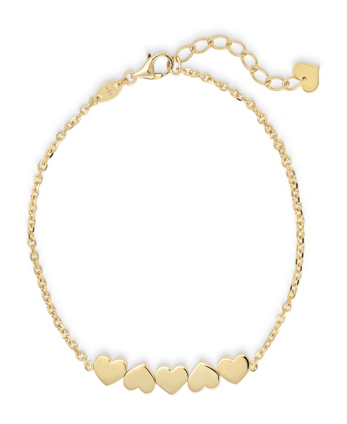 Devata Sweet Heart Chain Bracelet in 14K 6.5 in adj to in, approx. 2.8 grams - Gold