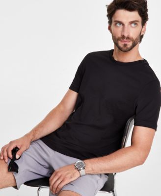 Men's Mercerized Cotton Short Sleeve Crewneck T-Shirt, Created for Macy's