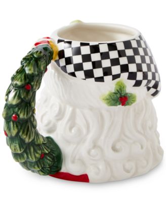 Christmas Tree Black & White Santa Mug