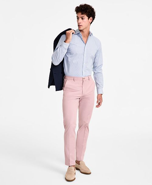 alfani Michael Kors Men's Classic-Fit Cotton-Blend Dress Pants Men's Fashion & Accessories