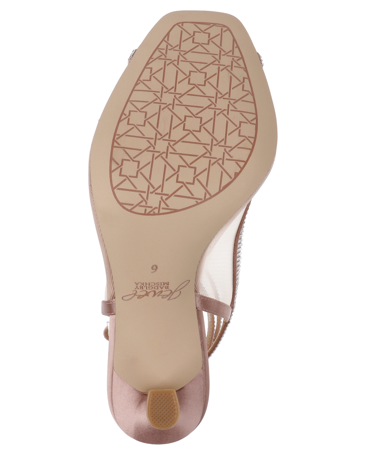 Jewel Badgley Mischka Tamera Ankle Strap Sandal In Blush Mesh