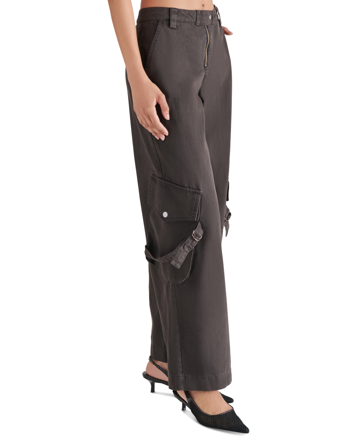 Steve Madden Women's Eos Cotton Wide-Leg Cargo Pants