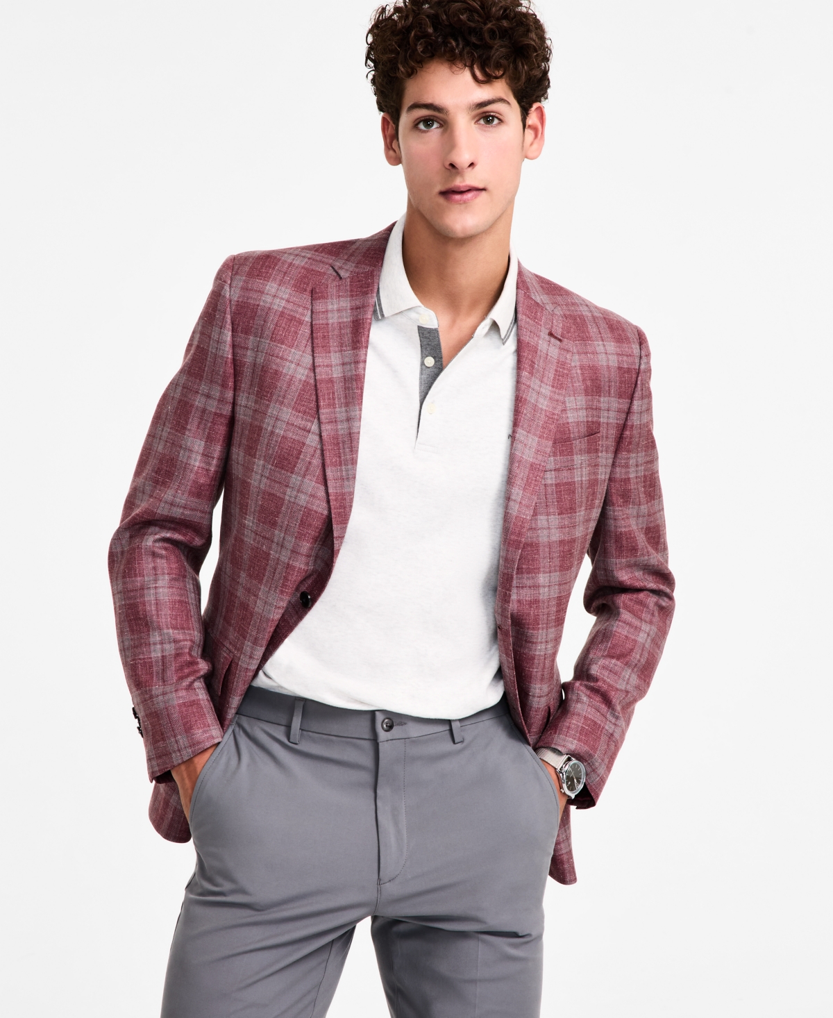Michael Kors Men's Classic-fit Wool Blend Sport Coat In Multi
