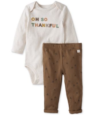 Carter's - Baby Oh So Thankful Cotton Bodysuit & Pants, 2 Piece Set