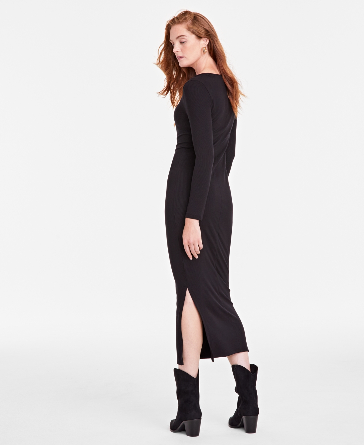 On 34th Women's Scoop-Neck Rib-Knit Ankle Maxi Dress, Created for Macy's