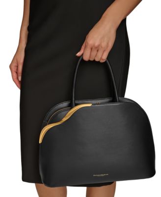 Malverne Double Top Handle Leather Satchel