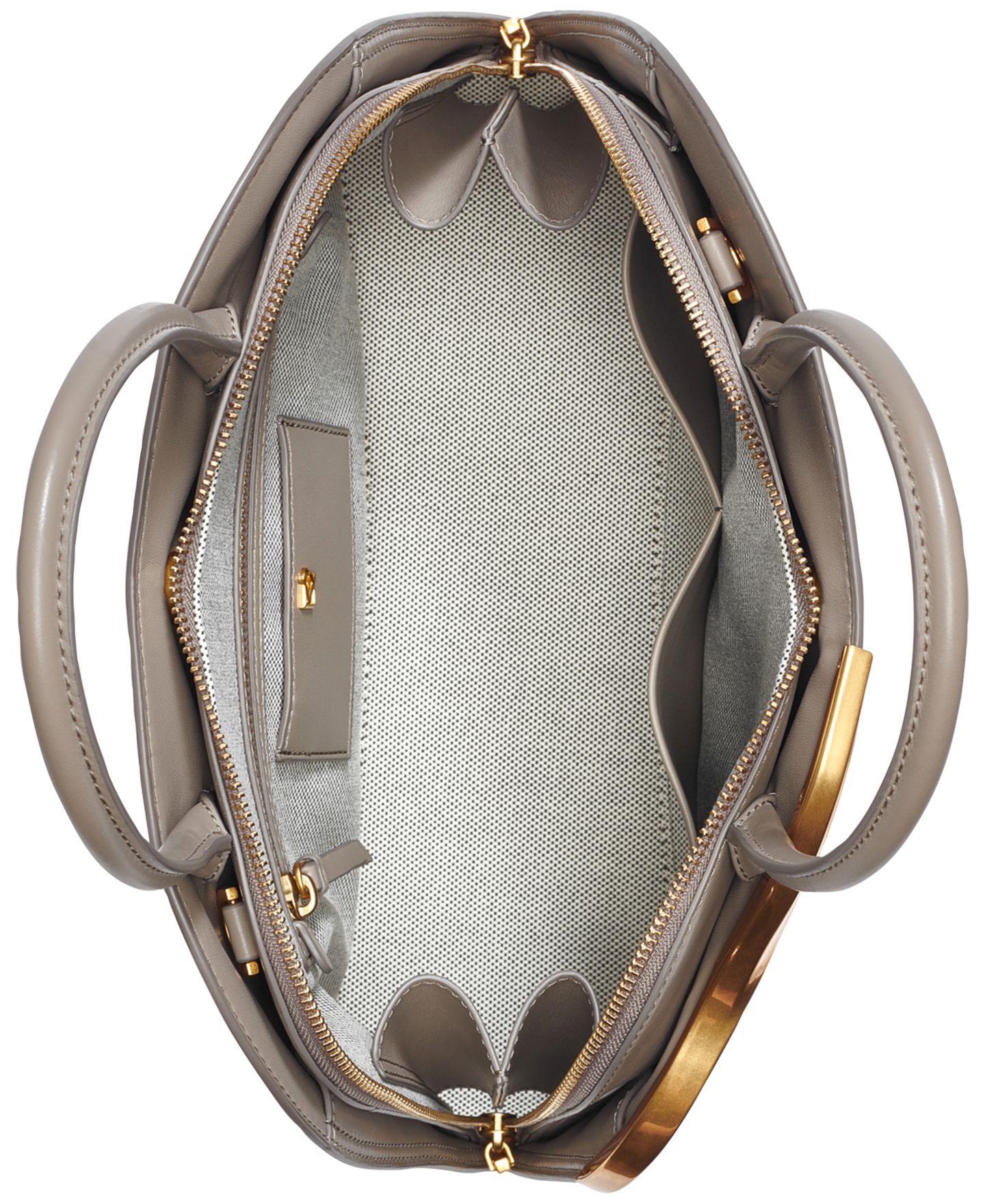 Женская сумка Donna Karan New York Malverne Double Top Handle Leather Large Satchel, цвет: Облачный — фото 5