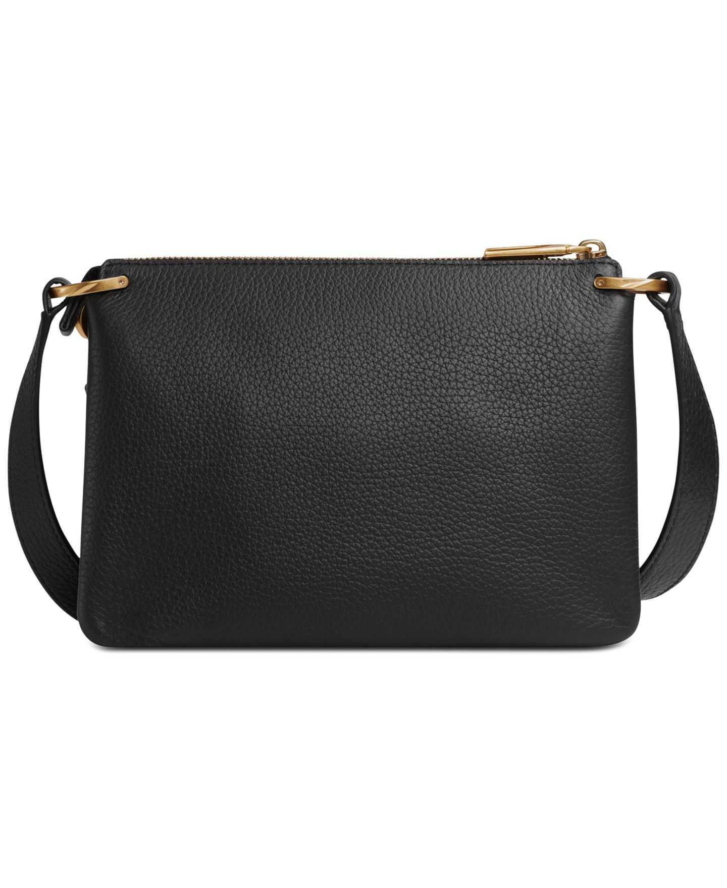 Женская сумка Donna Karan New York Glenwood Zippered Leather Small Crossbody with Tassel Detail, цвет: Чёрный / Золотой, вариант 1 — фото 2