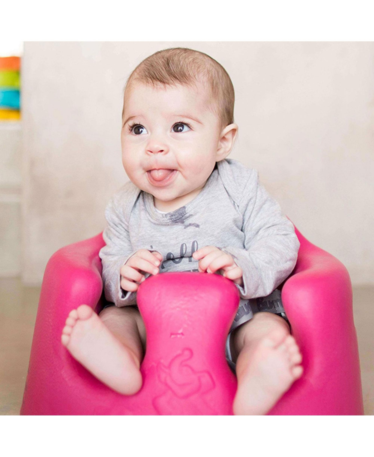 Bumbo Infant Floor Seat Baby Sit Up Chair with Adjustable Harness,- Cradle pink