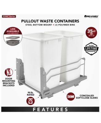 Double Pull Out Trash Can 35 Qt with Soft-Close, 53WC-1835SCDM-211
