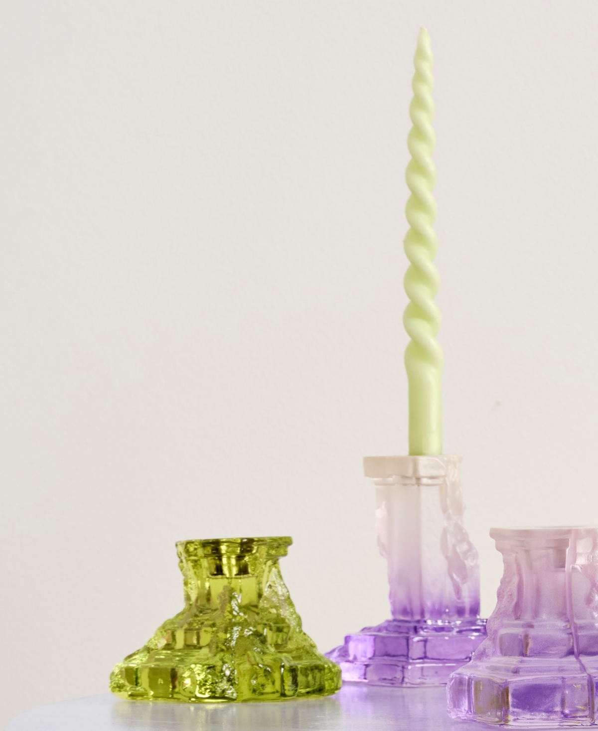Kosta Boda Rocky Baroque Kryptonite Small Candlestick, 3.7" In Emerald Green