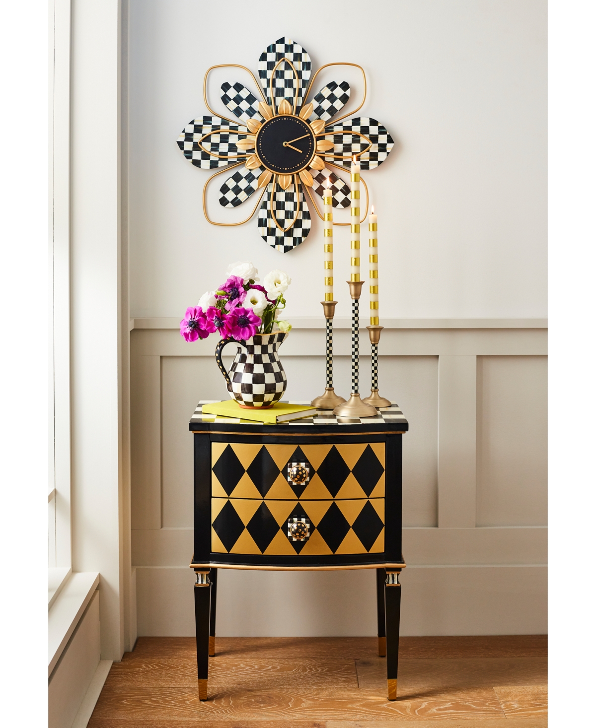 Mackenzie-childs Large Courtly Check Candlestick In No Color