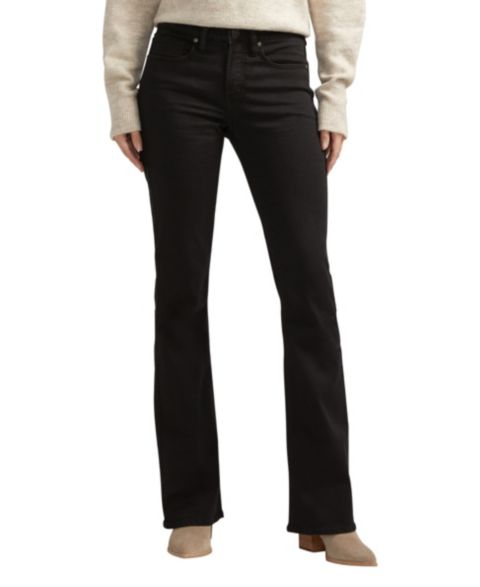 Женские джинсы Silver Jeans Co. Suki Mid Rise Curvy Fit Bootcut, цвет: Чёрный