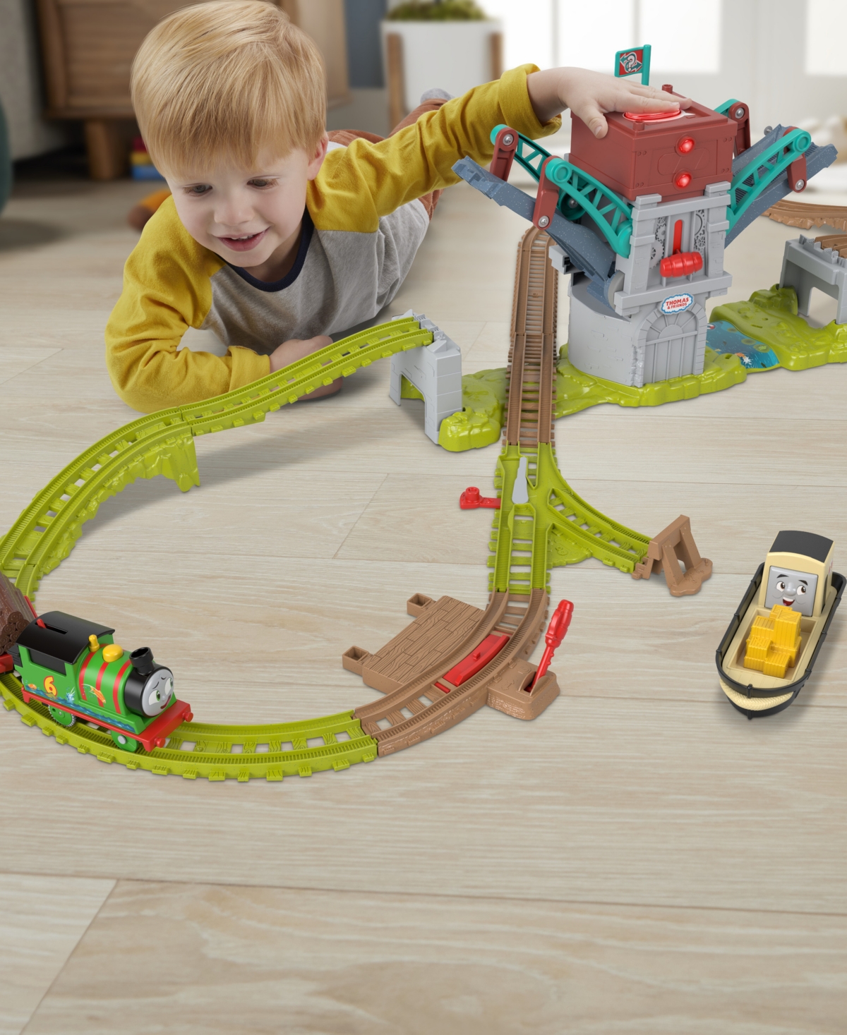 THOMAS & FRIENDS THOMAS FRIENDS TALKING BULSTRODE WHICH-WAY BRIDGE TOY TRAIN SET WITH SOUNDS PERCY ENGINE 