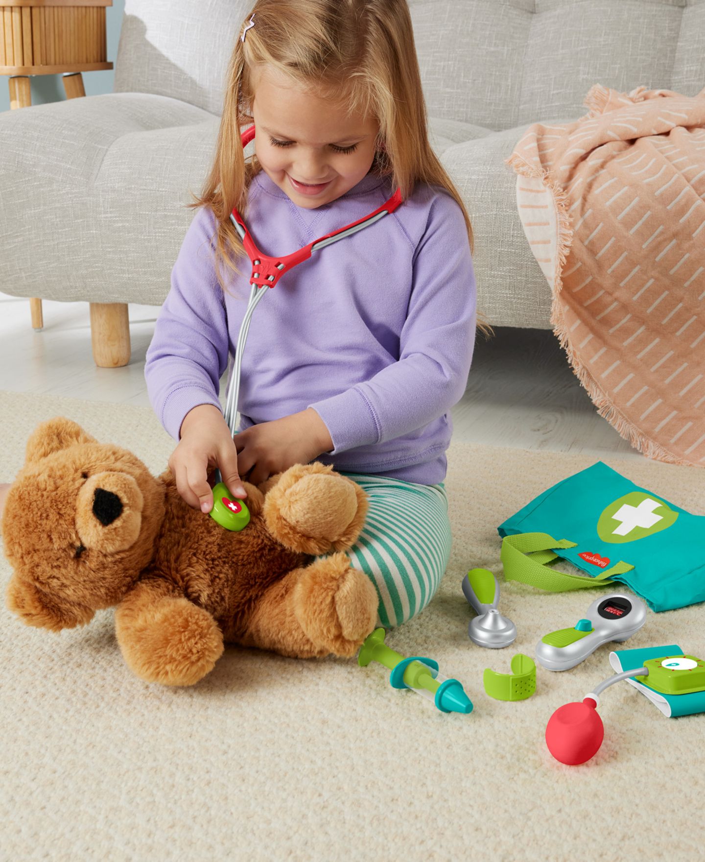 Детские игрушки Fisher Price Fisher-Price Doctor Medical Kit 7-Piece Playset, Ages 3+ — фото 2