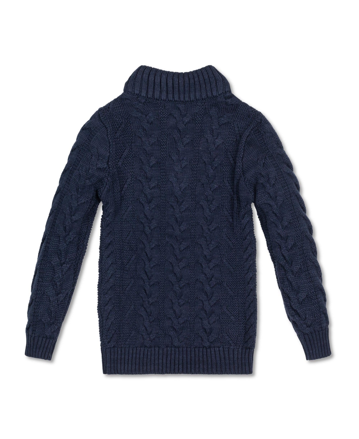 Hope & Henry Boys Organic Mock Neck Cable Sweater with Buttons