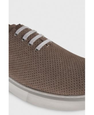 Men's Perforated Real Suede Low Top Sneaker