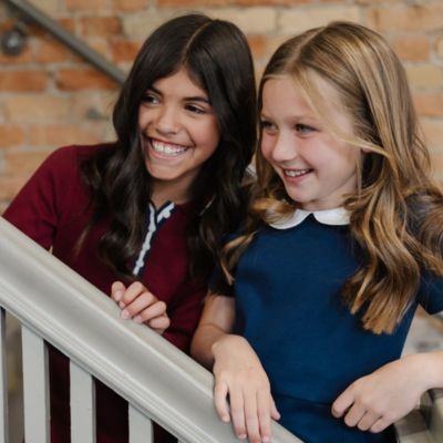 Toddler Girls Pleated Ponte Dress with Peter Pan Collar