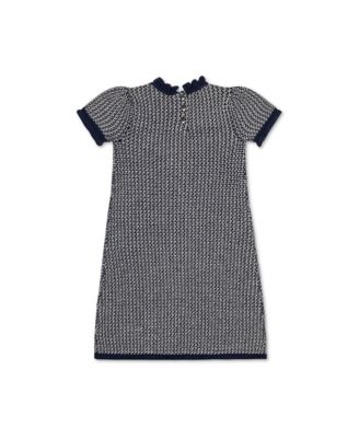 Toddler Girls Short Sleeve Ruffle Edge Sweater Dress