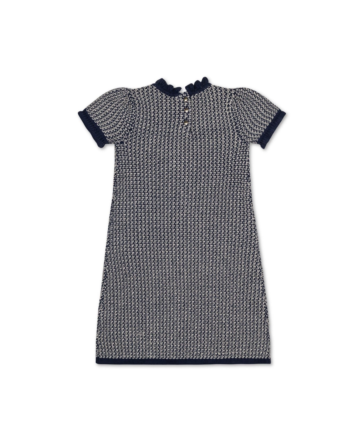 Hope & Henry Toddler Girls Organic Short Sleeve Ruffle Edge Sweater Dress