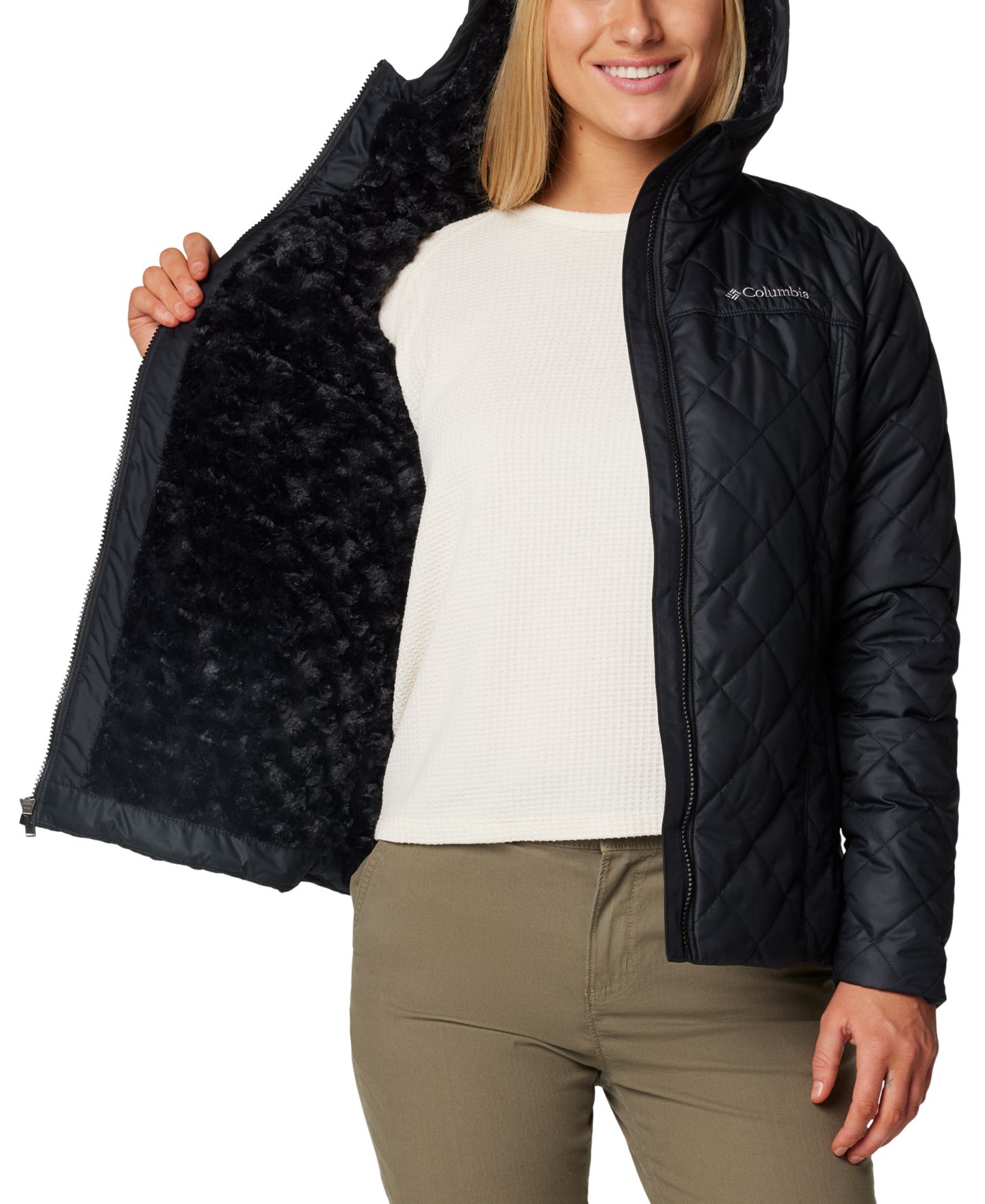 Женская куртка Columbia Copper Crest II Quilted Hooded, цвет: Чёрный — фото 8