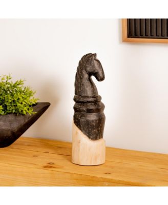 Knight Chess Piece Figurine Elegant Home Decor Accent (Set of 2)