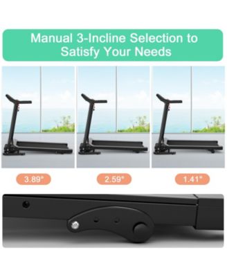 1.0 HP Foldable Treadmill Electric Support Mobile Power