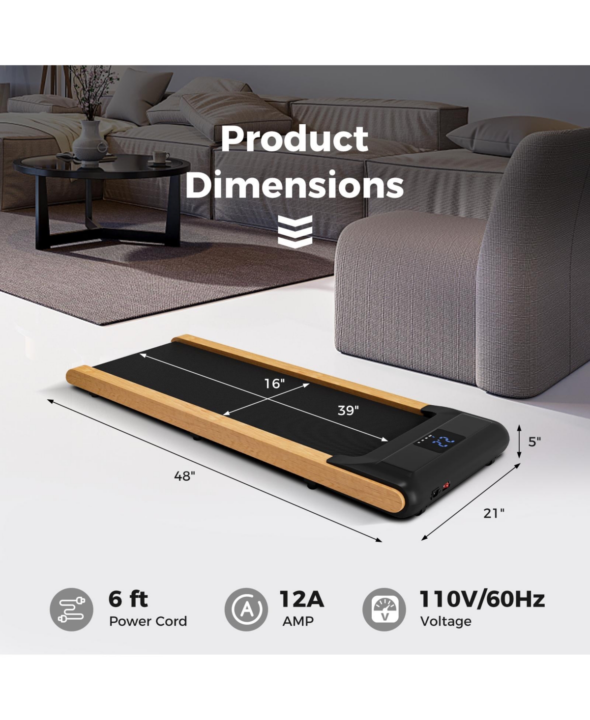 Vebreda 3-in-1 Walking Pad with Remote and Smart App Control for Home Office