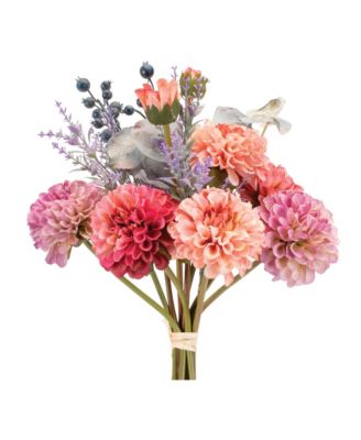 Vibrant Mixed Zinnia Bouquet for Floral Arrangements and Home Decor (Set of 2)