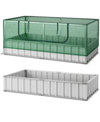 Galvanized Raised Garden Bed with Greenhouse Cover