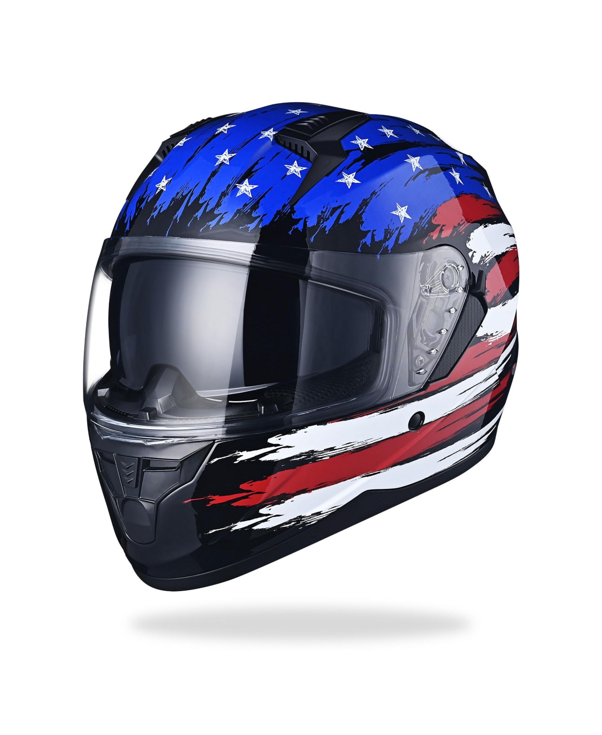 Run-f Full Face Motorcycle Helmet Dual Visor Dot Approved M - Blue-red1