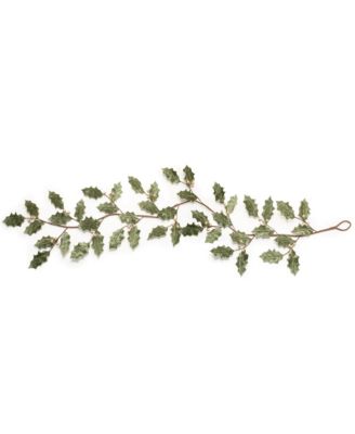 Set of 2 Holly Leaf Garlands for Festive Decoration