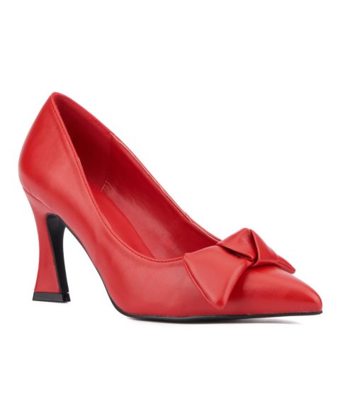 Женские туфли Torgeis Tamrina Pointed Toe Dressy Flared Heels, цвет: Красный