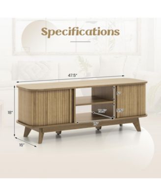 TV Stand for 55-Inch TV Media Console Table with Dual Sliding Doors