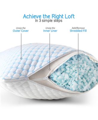 Memory Foam Gel Infused Reversible Cooling Pillow, Standard/Queen