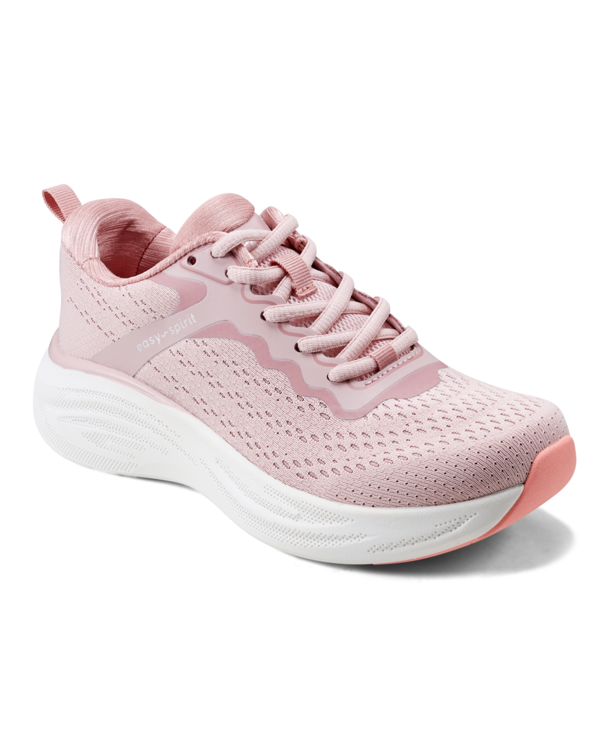 Shop Easy Spirit Women's Gallop Round Toe Lace-up Casual Sneakers In Light Pink