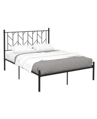 Queen Size Platform Bed Frame with Sturdy Metal Slat Support